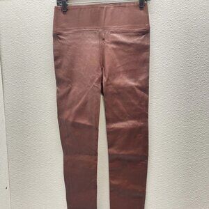 SPRWMN Women's High-Waisted Leather Ankle Leggings Brown Size 29 x 28